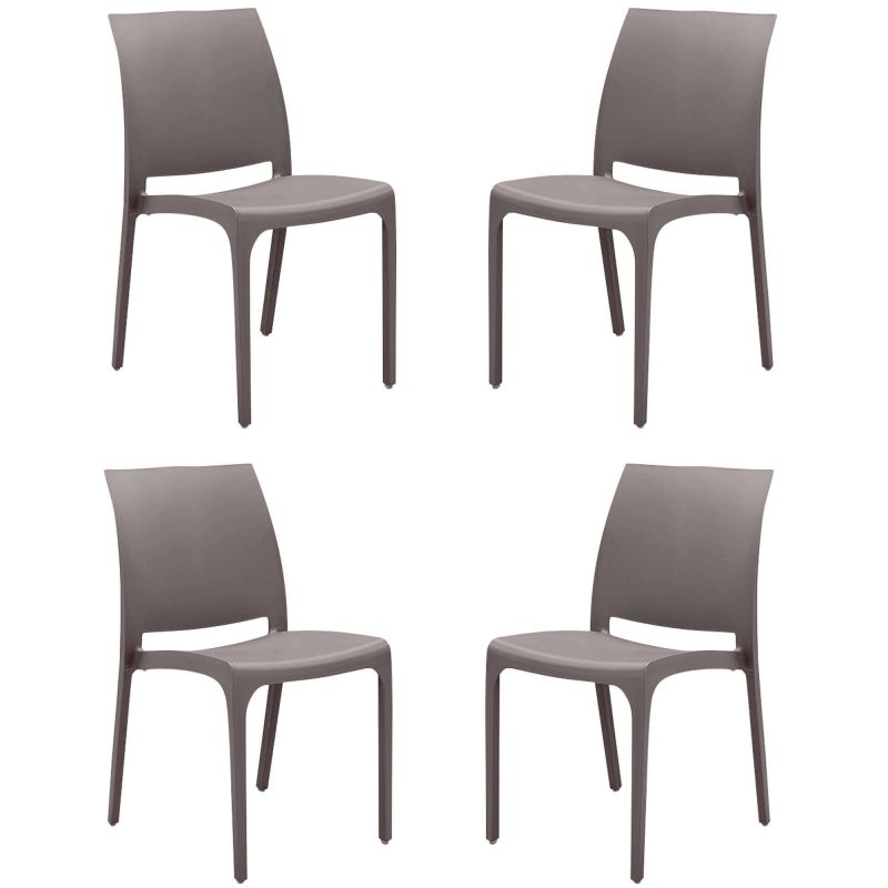 VOLGA - sedia da giardino in plastica set da 4