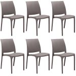 VOLGA - sedia da giardino in plastica set da 6