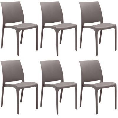 VOLGA - sedia da giardino in plastica set da 6