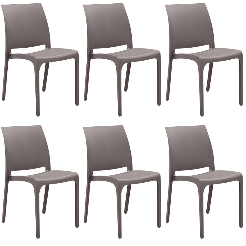 VOLGA - sedia da giardino in plastica set da 6