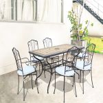 VENTUS - set tavolo in cm 160 x 90 x 74 h con 6 poltrone Ventus
