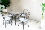 VENTUS - set tavolo in ferro cm 80 x 80 x 74 h con 4 poltrone Ventus