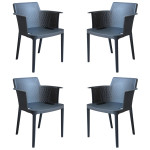 MAKKA - poltrona da esterno ed interno in plastica set da 4