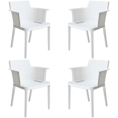MAKKA - poltrona da esterno ed interno in plastica set da 4