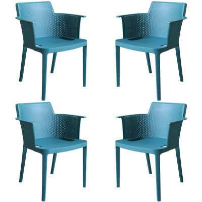 MAKKA - poltrona da esterno ed interno in plastica set da 4