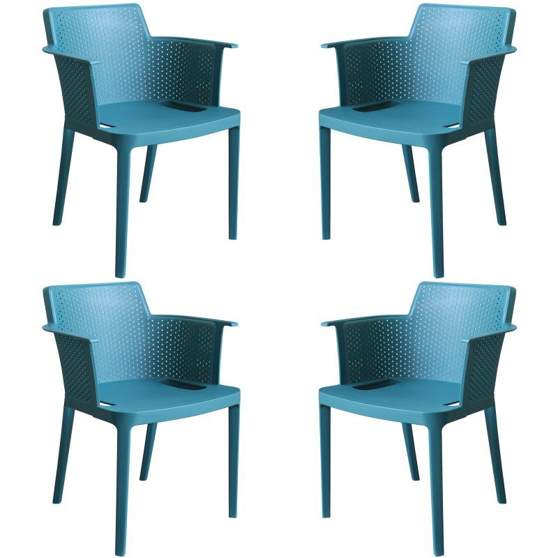 MAKKA - poltrona da esterno ed interno in plastica set da 4