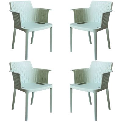 MAKKA - poltrona da esterno ed interno in plastica set da 4