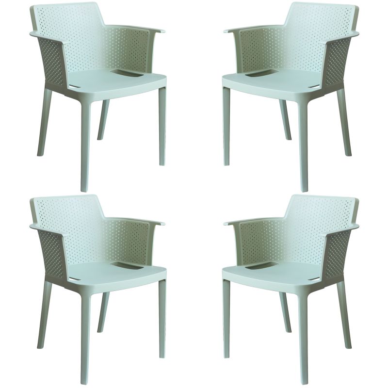 MAKKA - poltrona da esterno ed interno in plastica set da 4