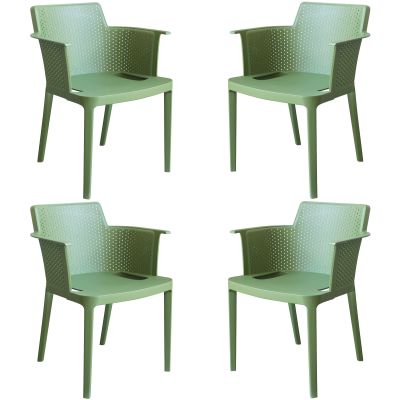 MAKKA - poltrona da esterno ed interno in plastica set da 4