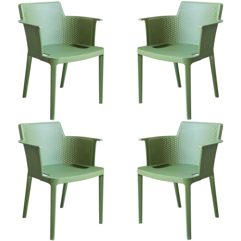 MAKKA - poltrona da esterno ed interno in plastica set da 4