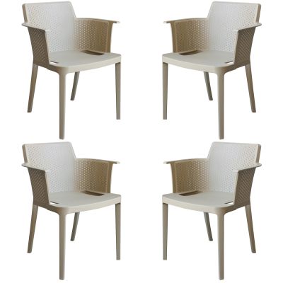 MAKKA - poltrona da esterno ed interno in plastica set da 4