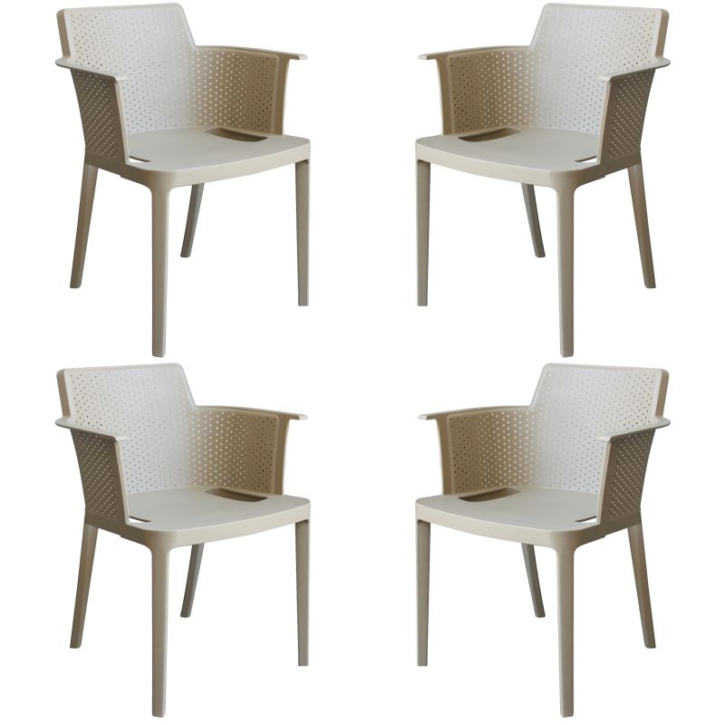 MAKKA - poltrona da esterno ed interno in plastica set da 4