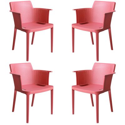MAKKA - poltrona da esterno ed interno in plastica set da 4