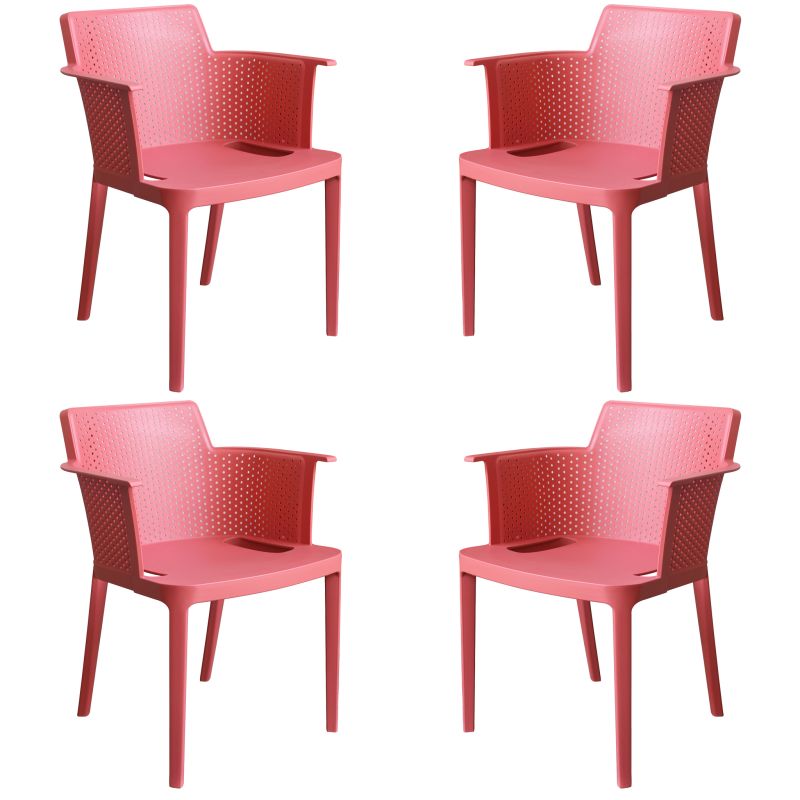 MAKKA - poltrona da esterno ed interno in plastica set da 4