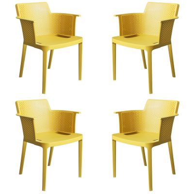MAKKA - poltrona da esterno ed interno in plastica set da 4
