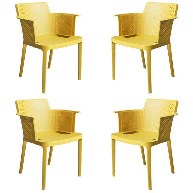 MAKKA - poltrona da esterno ed interno in plastica set da 4