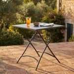 ROMANUS - tavolo da giardino quadrato pieghevole in ferro