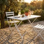 ROMANUS - tavolo in acciaio pieghevole da esterno