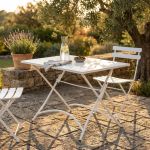 ROMANUS - tavolo in acciaio pieghevole da esterno