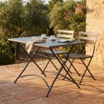 ROMANUS - tavolo in acciaio pieghevole da esterno