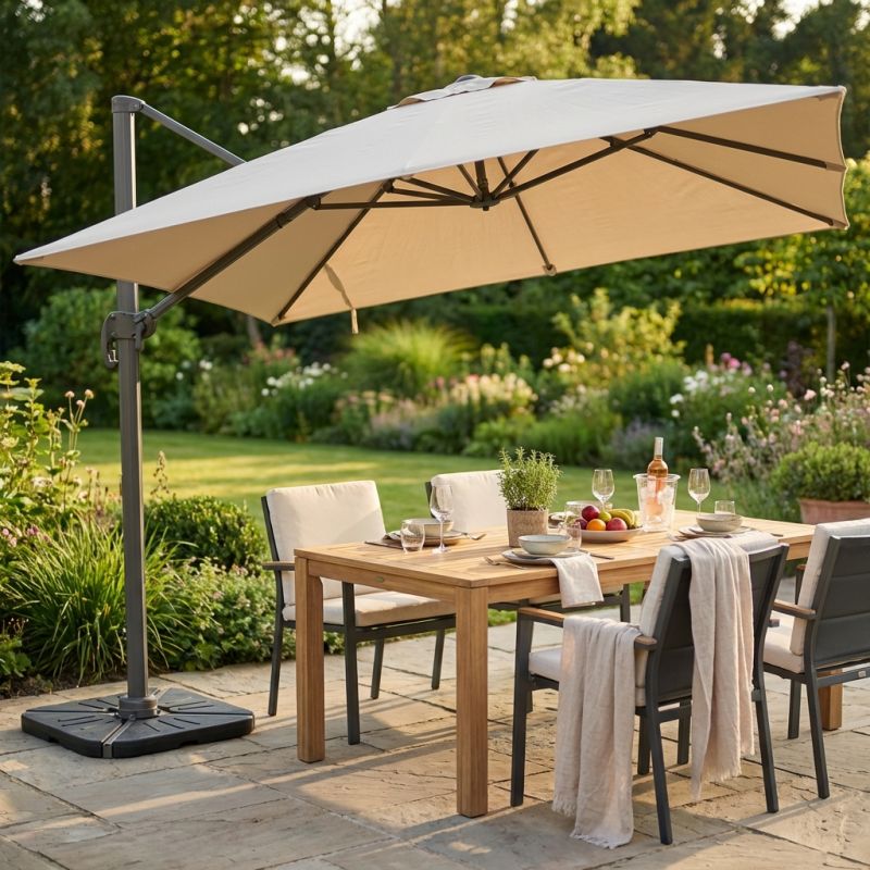 BACTRUS - ombrellone da giardino decentrato 3 x 4 m