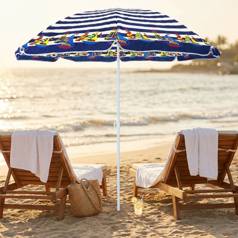 ombrellone da spiaggia tnt tondo 1,80 m / palo da 22 mm