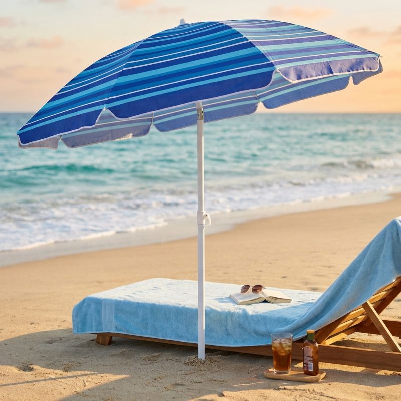 ombrellone da spiaggia tnt tondo 1,80 m / palo da 32 mm