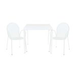 INDEX - set tavolo in alluminio cm 80 x 80 x 73h con 2 poltrone Maris