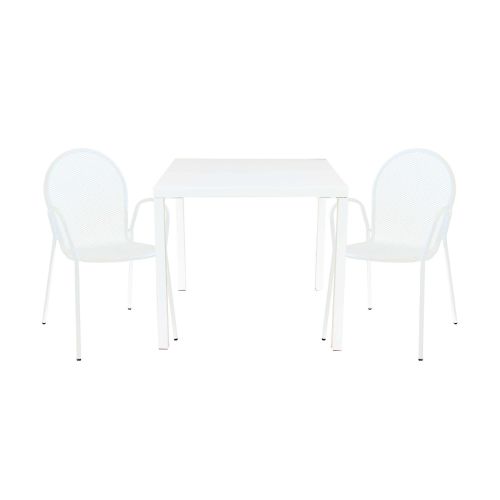 INDEX - set tavolo in alluminio cm 80 x 80 x 73h con 2 poltrone Maris