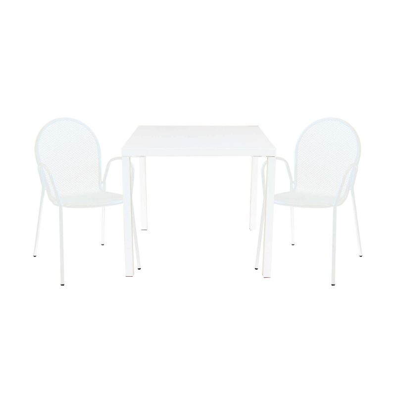 INDEX - set tavolo in alluminio cm 80 x 80 x 73h con 2 poltrone Maris