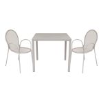 INDEX - set tavolo in alluminio cm 80 x 80 x 73h con 2 poltrone Maris