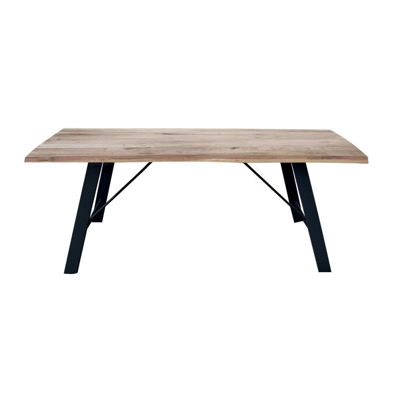 GREGORY - tavolo da pranzo moderno in acciaio e legno Spessore 4 cm