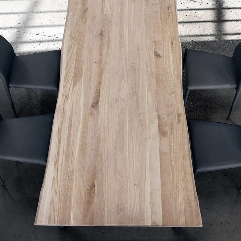 GREGORY - tavolo da pranzo moderno in acciaio e legno Spessore 4 cm