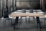 GREGORY - tavolo da pranzo moderno in acciaio e legno Spessore 4 cm