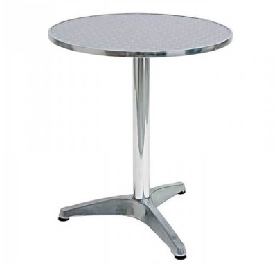 DARCUS - tavolo rotondo a colonna acciaio e alluminio waterproof tondo