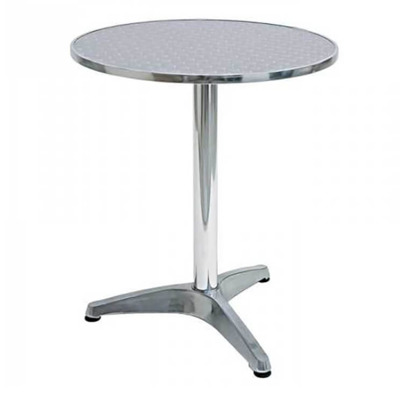 DARCUS - tavolo rotondo a colonna acciaio e alluminio waterproof tondo