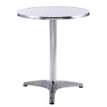 DARCUS - tavolo rotondo a colonna acciaio e alluminio waterproof tondo