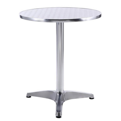 DARCUS - tavolo rotondo a colonna acciaio e alluminio waterproof tondo