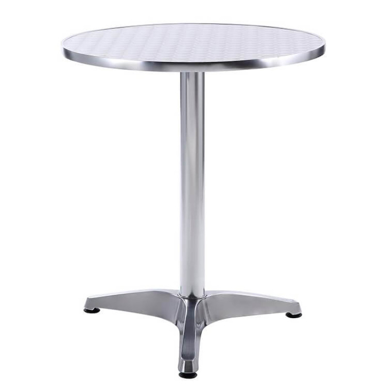 DARCUS - tavolo rotondo a colonna acciaio e alluminio waterproof tondo