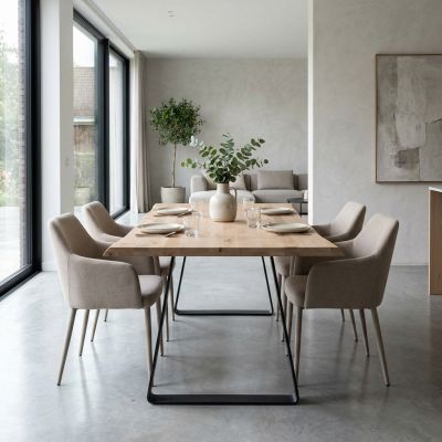 ALVIN - tavolo da pranzo moderno con piano da 4 cm