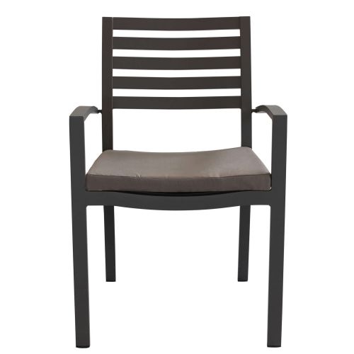 DEXTER - set tavolo in alluminio cm 200/300 x 100 x 74 h con 6 sedie e 2 poltrone Dexter