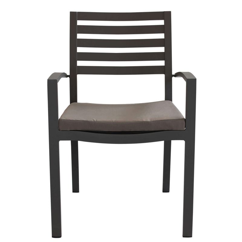 DEXTER - set tavolo in alluminio cm 200/300 x 100 x 74 h con 6 sedie e 2 poltrone Dexter