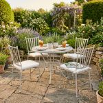 VENTUS - set tavolo in ferro Ø 90 x 74 h con 4 sedie Ventus