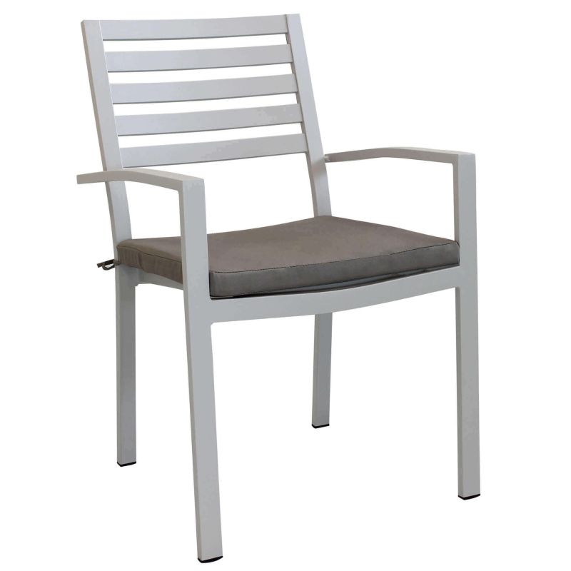 DEXTER - set tavolo in alluminio cm 200/300 x 100 x 74 h con 6 sedie e 2 poltrone Dexter