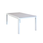 TRIUMPHUS - set tavolo in alluminio e teak cm 180/240 x 100 x 73 h con 4 poltrone Xanthus