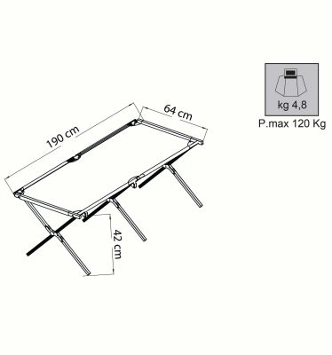 brandina pieghevole prendisole da campeggio in alluminio