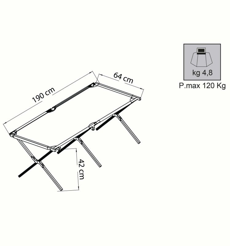 brandina pieghevole prendisole da campeggio in alluminio