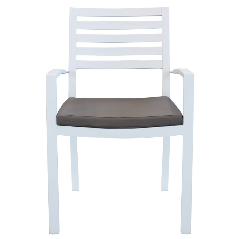 DEXTER - set tavolo in alluminio cm 160/240 x 90 x 75 h con 6 sedie e 2 poltrone Dexter
