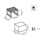 ARGENTUM - tavolino da giardino in alluminio