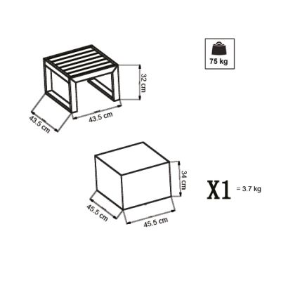 ARGENTUM - tavolino da giardino in alluminio